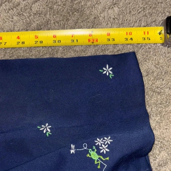 Navy Bottoms with Floral Embroidery - Picture 7 of 8